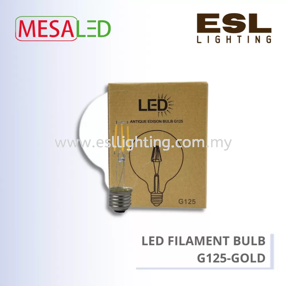 MESALED LED FILAMENT BULB E27 4W - G125-GOLD