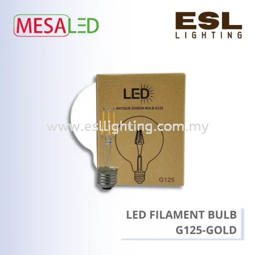 MESALED LED FILAMENT BULB E27 4W - G125-GOLD