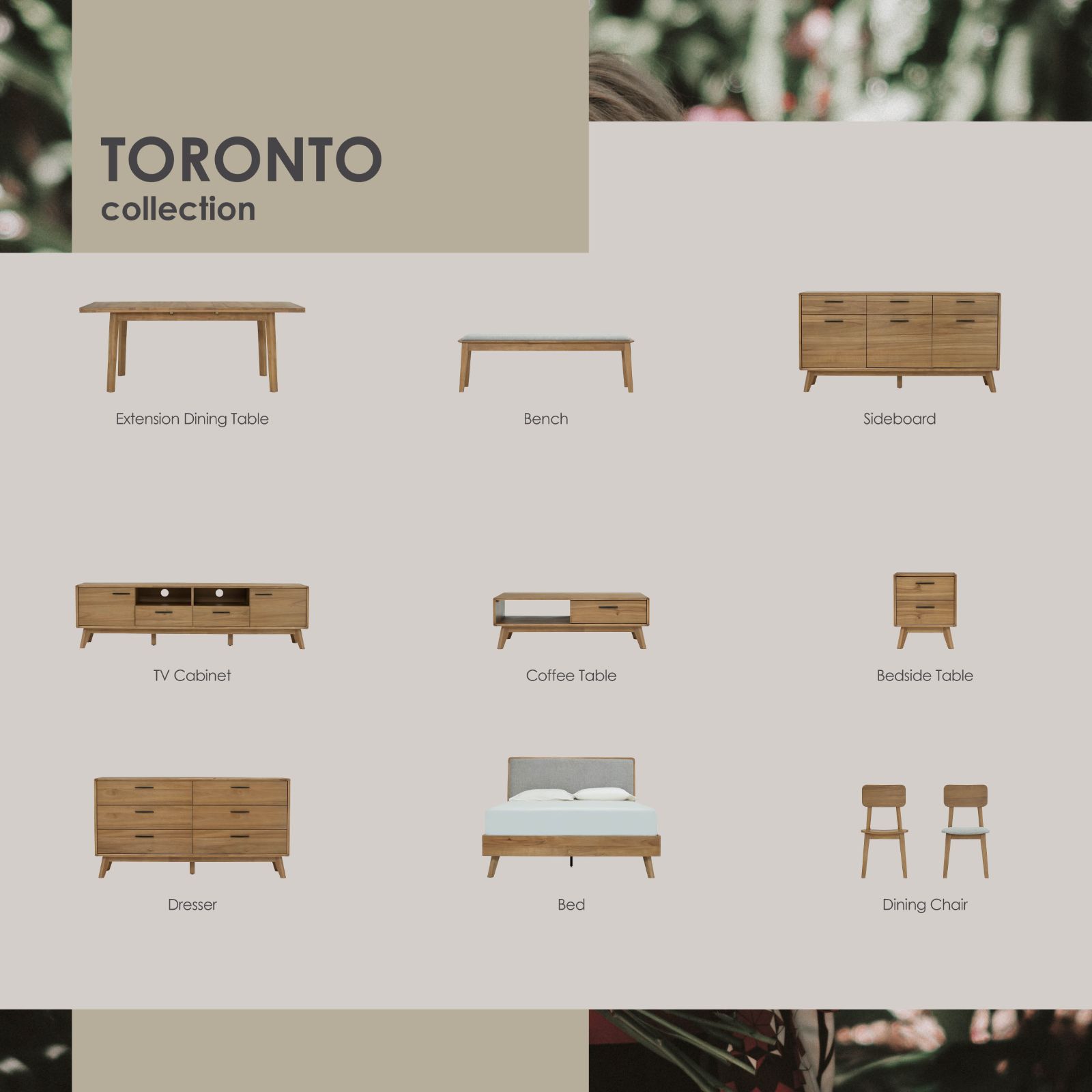 TORONTO DINING CHAIR / 1.5M BENCH