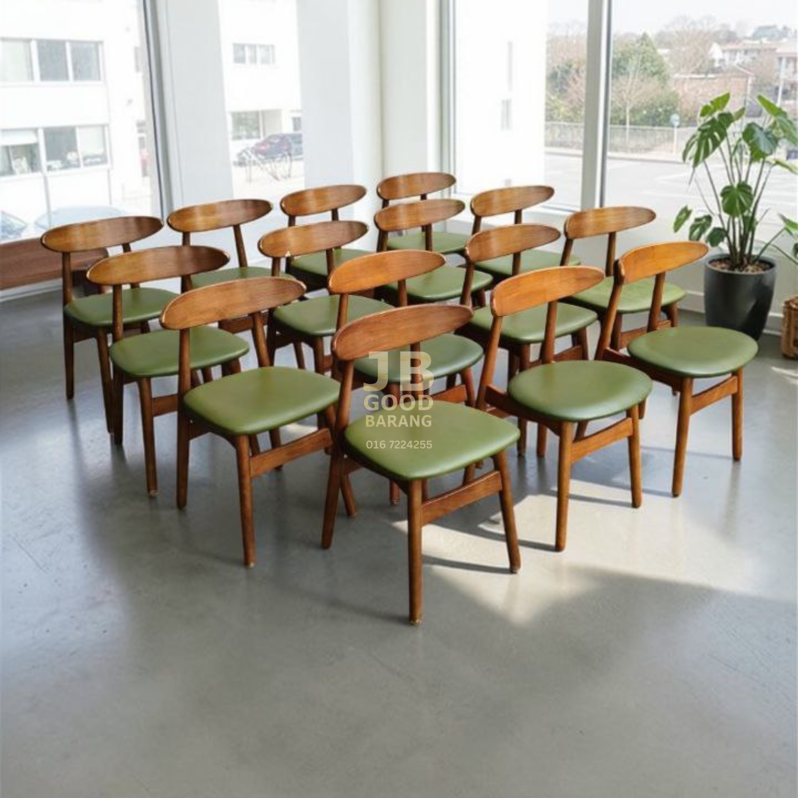 [3UNITSLEFT] Good Quality Retro Design Solid Wood Dining Chairs | Faux Leather Cushion Seat