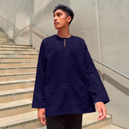 Baju Melayu Teluk Belanga Baju Sahaja (TB) Navy