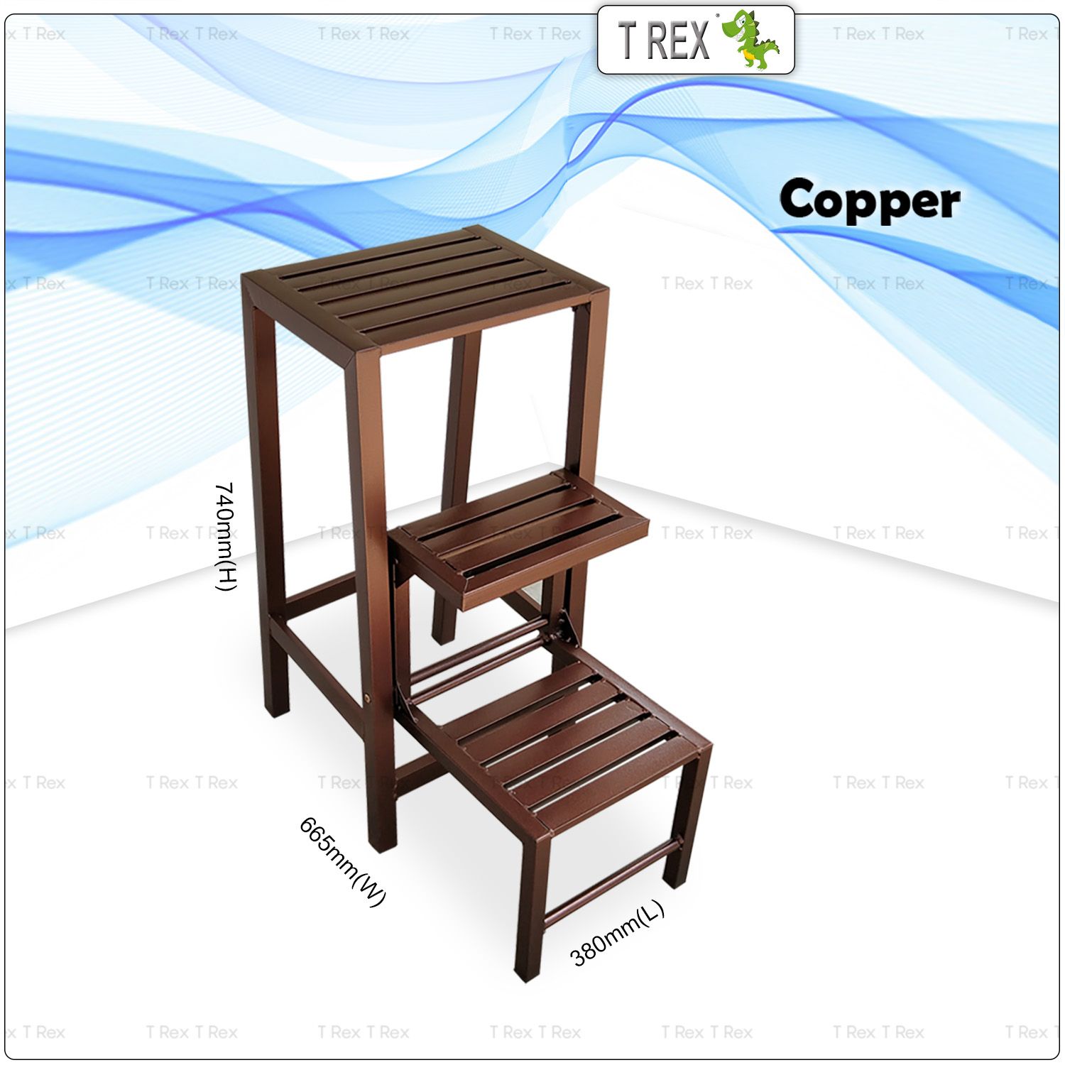 3V Mitta Metal Step Stool (Copper)