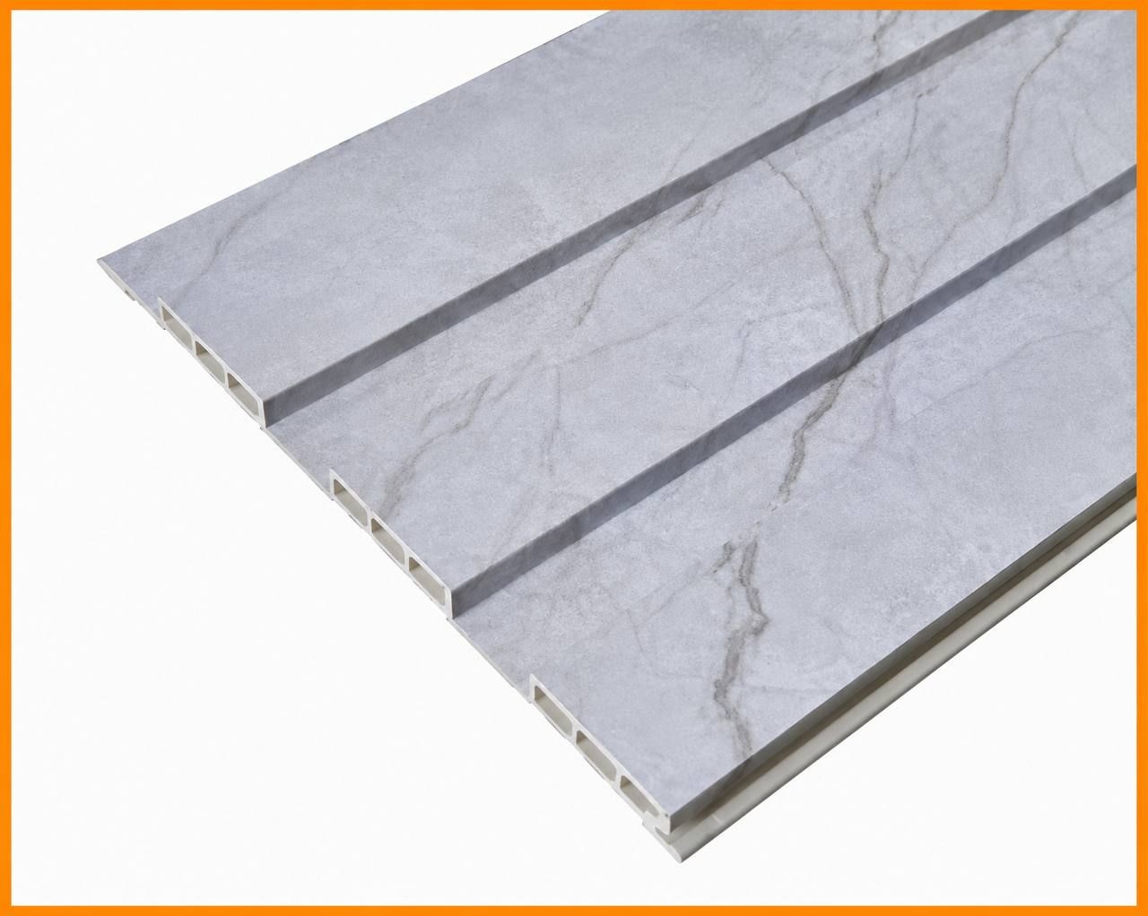 Queensfloor Dinding Fluted Panel Low Square QFPLSS22-07 SILVER GLACIER