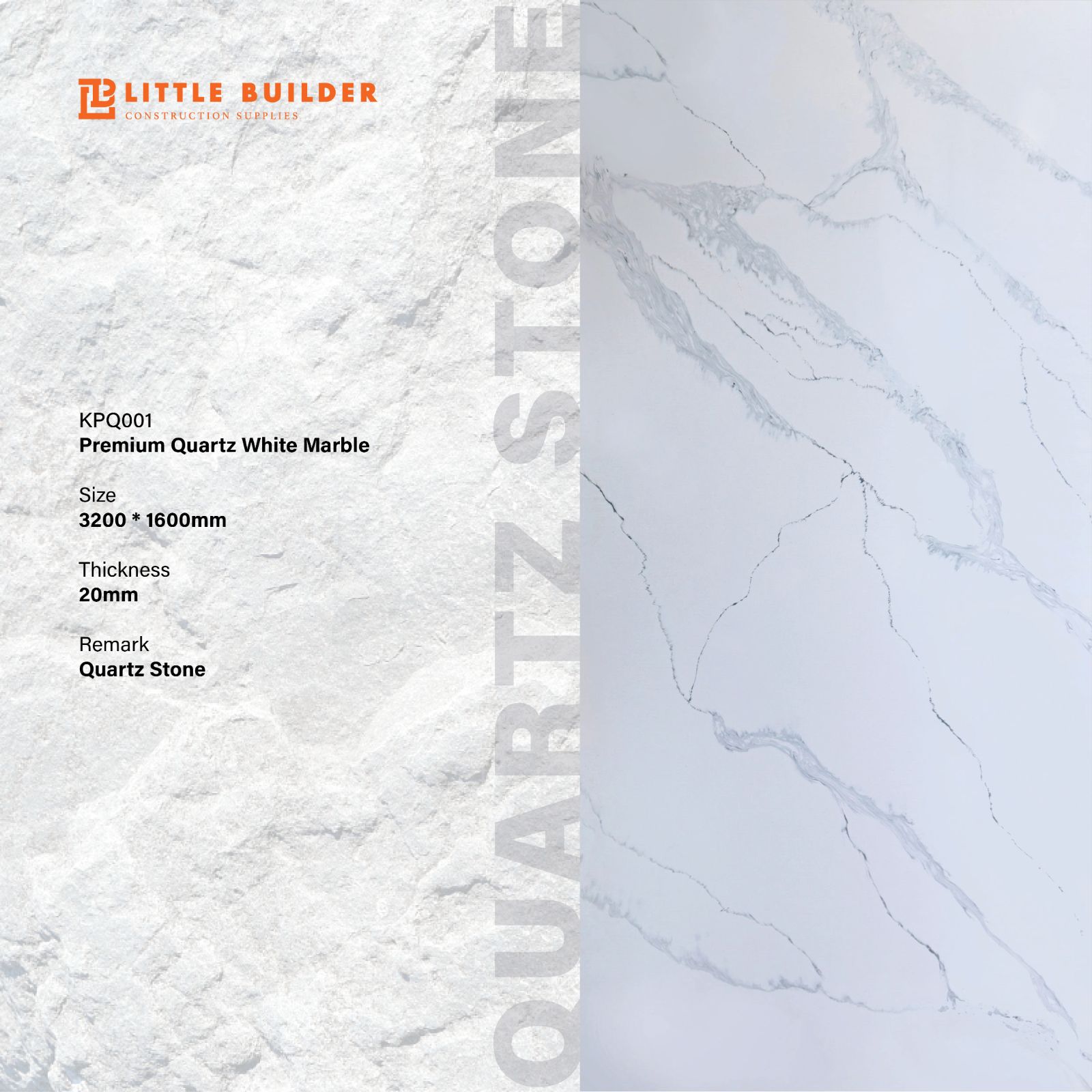 KPQ001 PREMIUM QUARTZ MARBLE WHITE