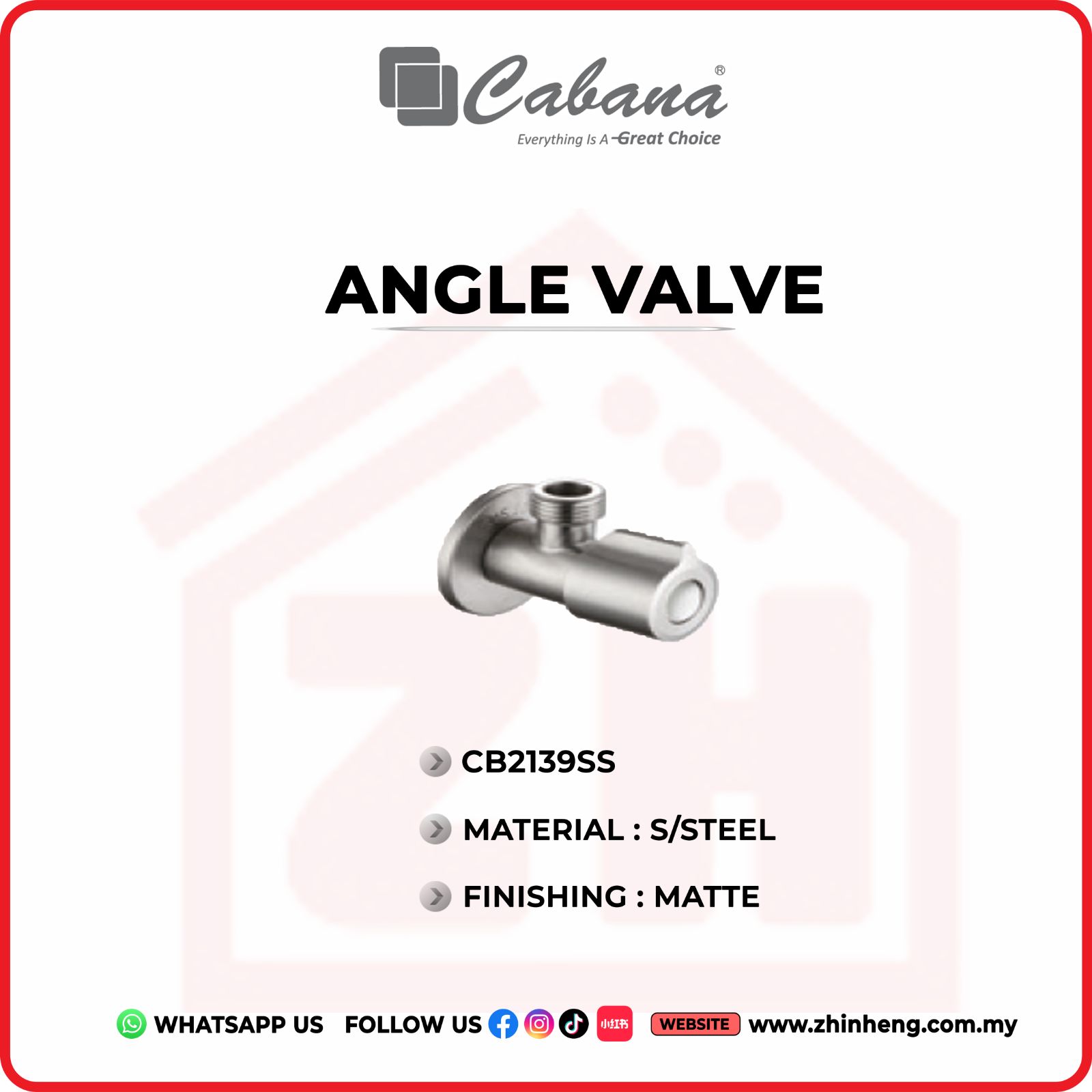 CABANA ANGLE VALVE CB2139SS