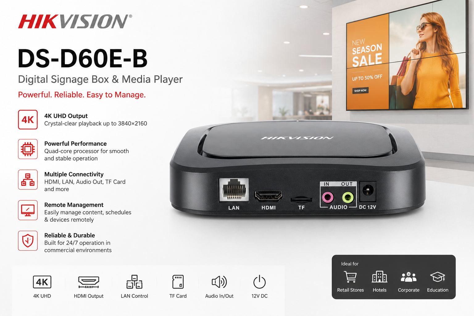 Hikvision DS-D60E-B Digital Signage Box & Media Player Malaysia