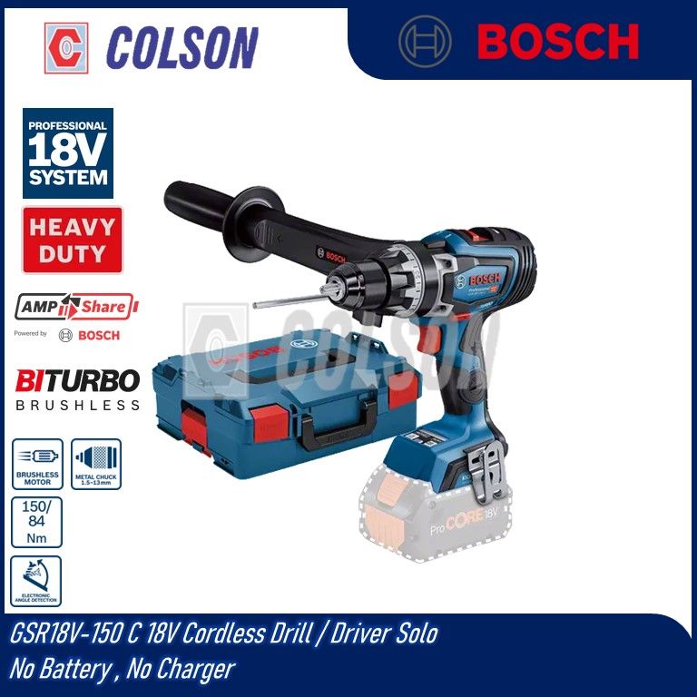 BOSCH GSR18V-150C 18V Cordless Drill/Driver Solo