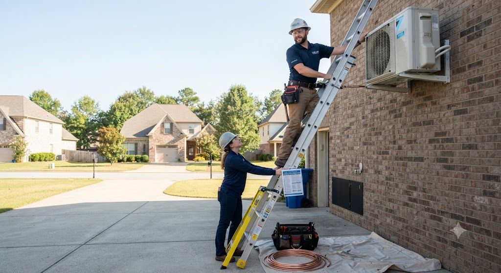 safe ladder use for air conditioning installation