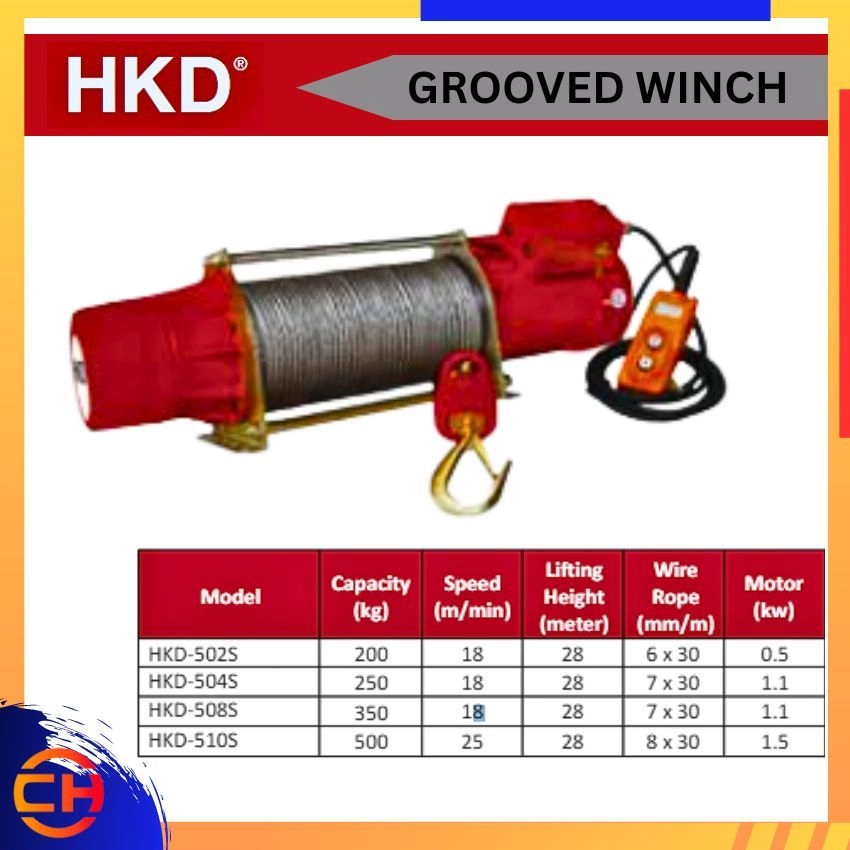 HKD GROOVED WINCH SINGLEE PHASE / 3 PHASE 
