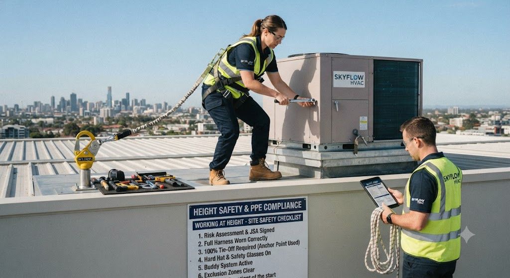 HVAC industrial safety standards working at height