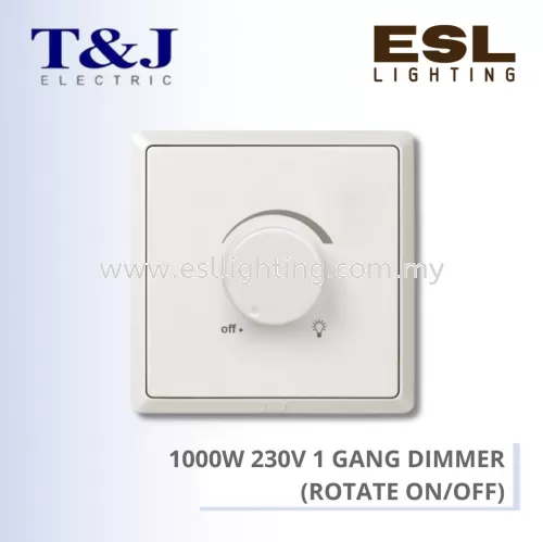 T&J SWITCHES INFINIT SERIES 1000W 230V 1 GANG DIMMER (ROTATE ON/OFF) -  HC4201KM2 HC4201KM2-SBL HC4201KM2-MSB HC4201KM2-PS7 HC4201KM2-ST5