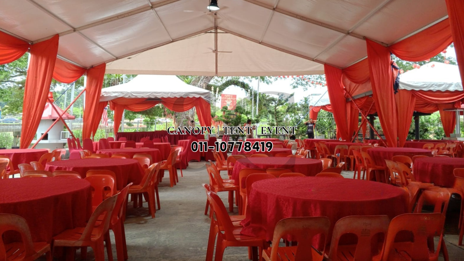 10pax Round Table with PVC Chairs Set