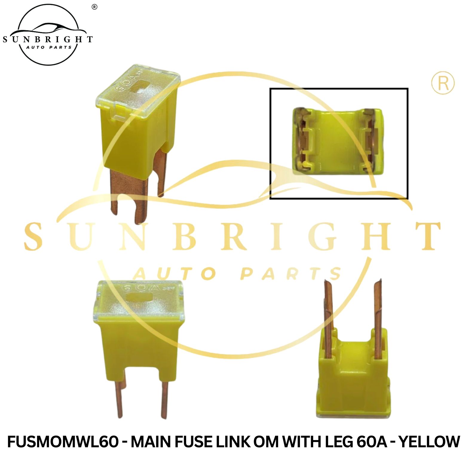 FUSMOMWL60 - MAIN FUSE LINK OM WITH LEG 60A - YELLOW