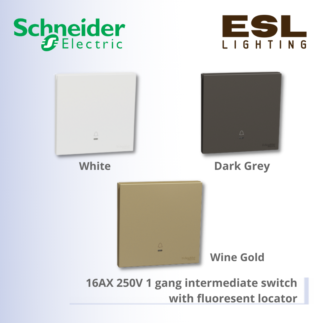 SCHNEIDER AvatarOn C 16AX 250V 1 gang intermediate switch with fluoresent locator - E8731MF_WE_G11 E8731MF_WG_G11 E8731MF_DG_G11