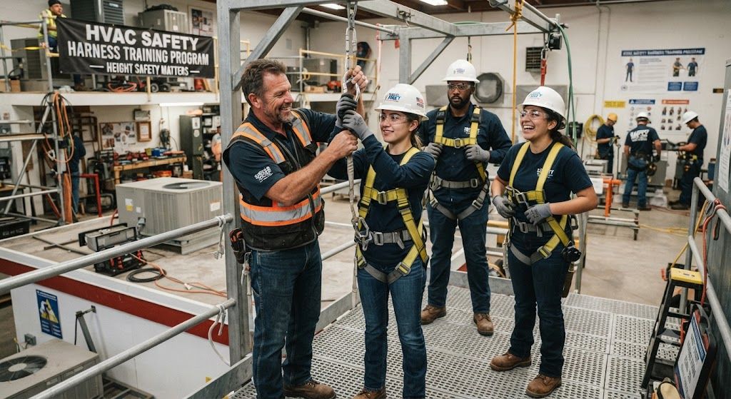 HVAC safety harness training program technicians