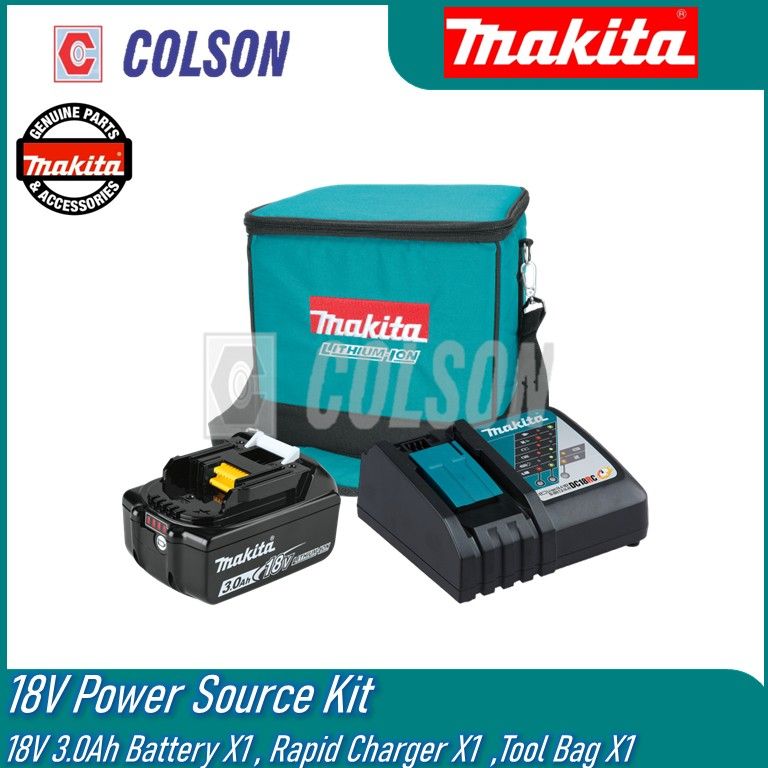 MAKITA 18V Power Source Kit  18V 3.0Ah Battery X1 , Rapid Charger X1  ,Tool Bag X1