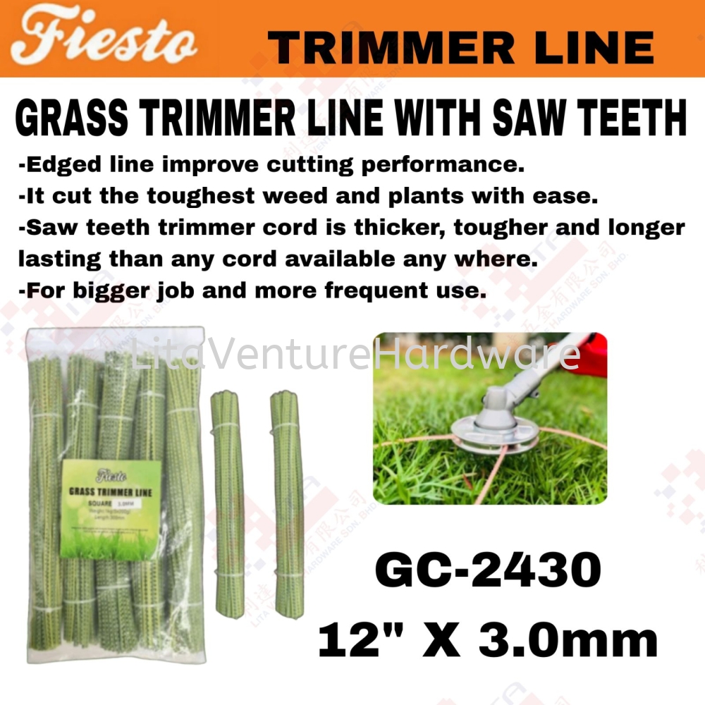 FIESTO BRAND GRASS TRIMMER LINE WITH SAW TEETH - GC2430