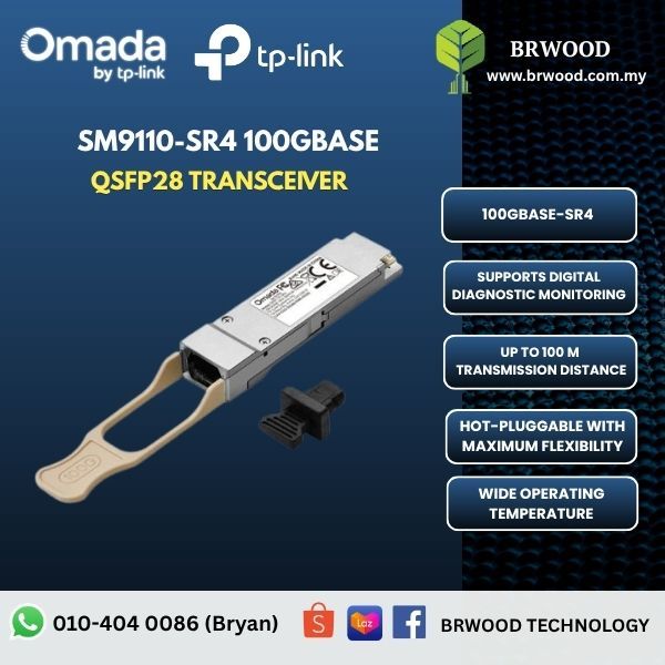 OMADA TP-LINK SM9110-SR4: 100GBASE-SR4 QSFP28 Transceiver