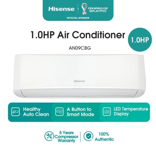 Hisense 1.0HP Standard Non-Inverter Air Con R32 AN09CBG