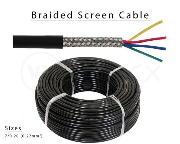 Mitti 7/0.20mm X 2 Core Tinned Braided Screen Cable (Black) KL ...