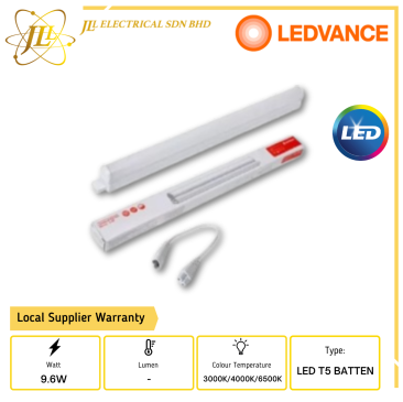 LEDVANCE LDVAL BAT900 9.6W LED T5 BATTEN (3 FEET) C/W POWER CONNECTOR [3000K/4000K/6500K]