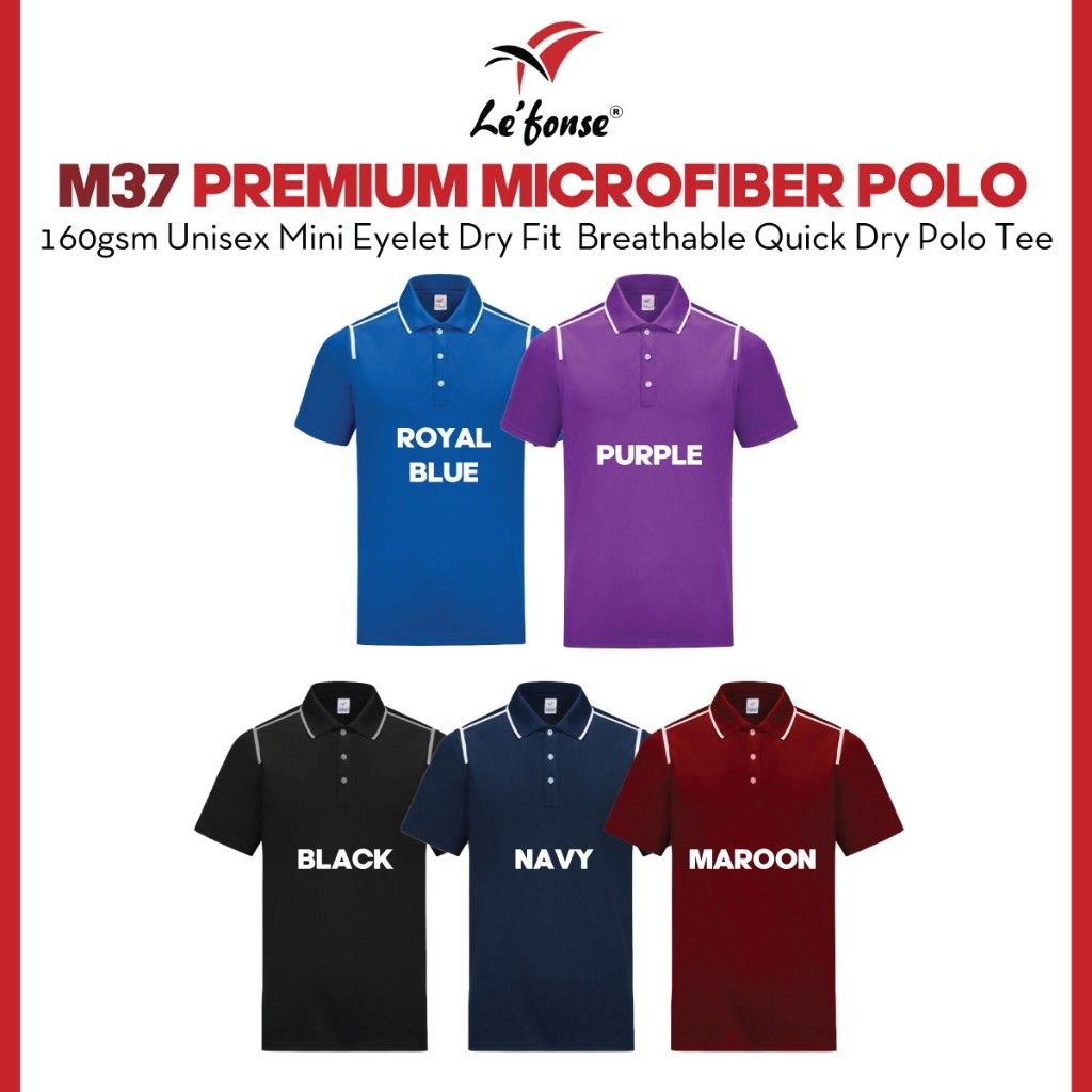LEFONSE Premium Dri-Fit Microfiber Polo T-Shirt Unisex M3900
