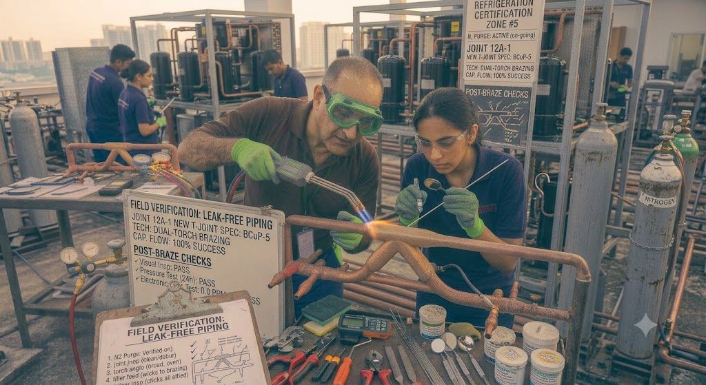 leak-free brazing HVAC system
