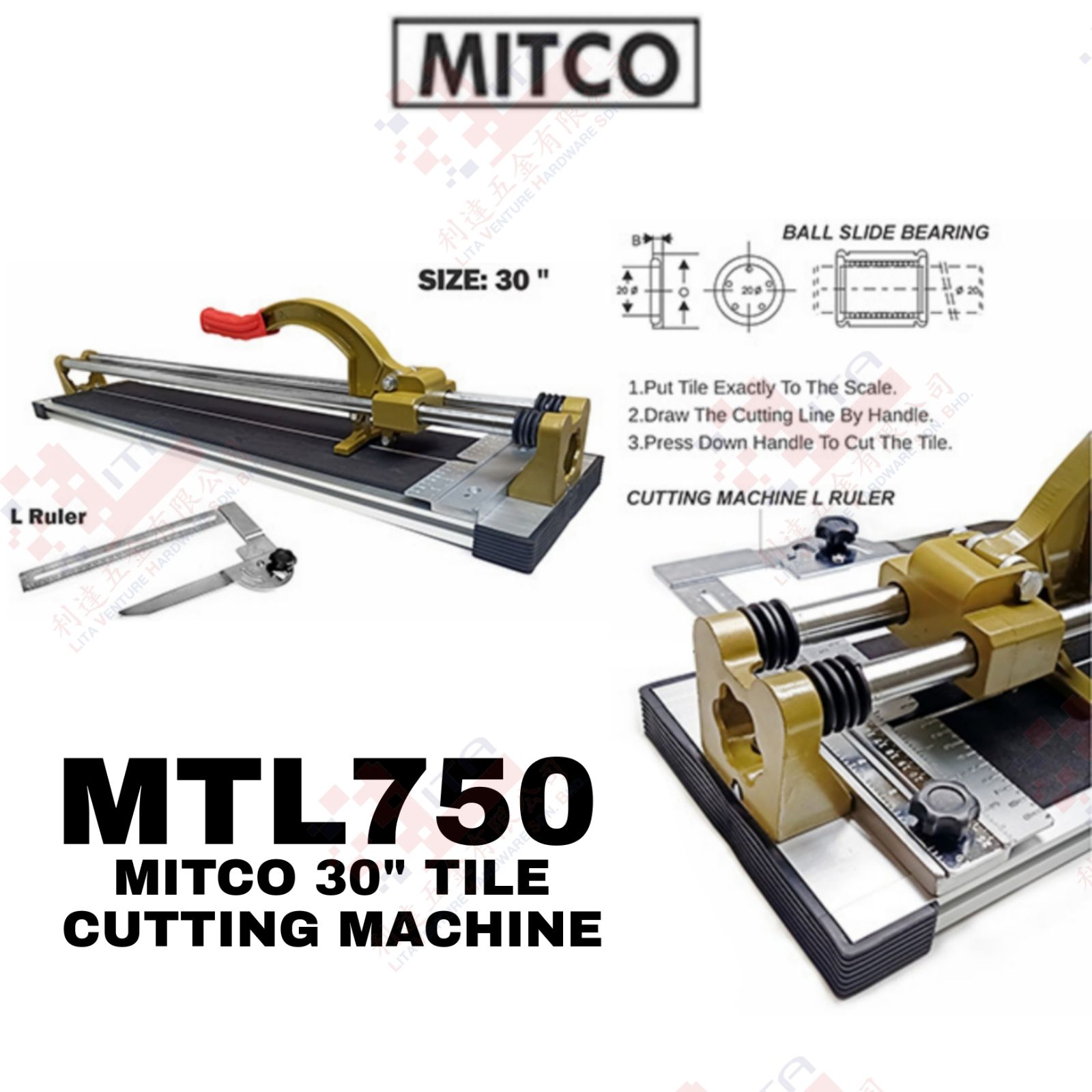 MITCO BRAND 30'' TILE CUTTING MACHINE - MTL750