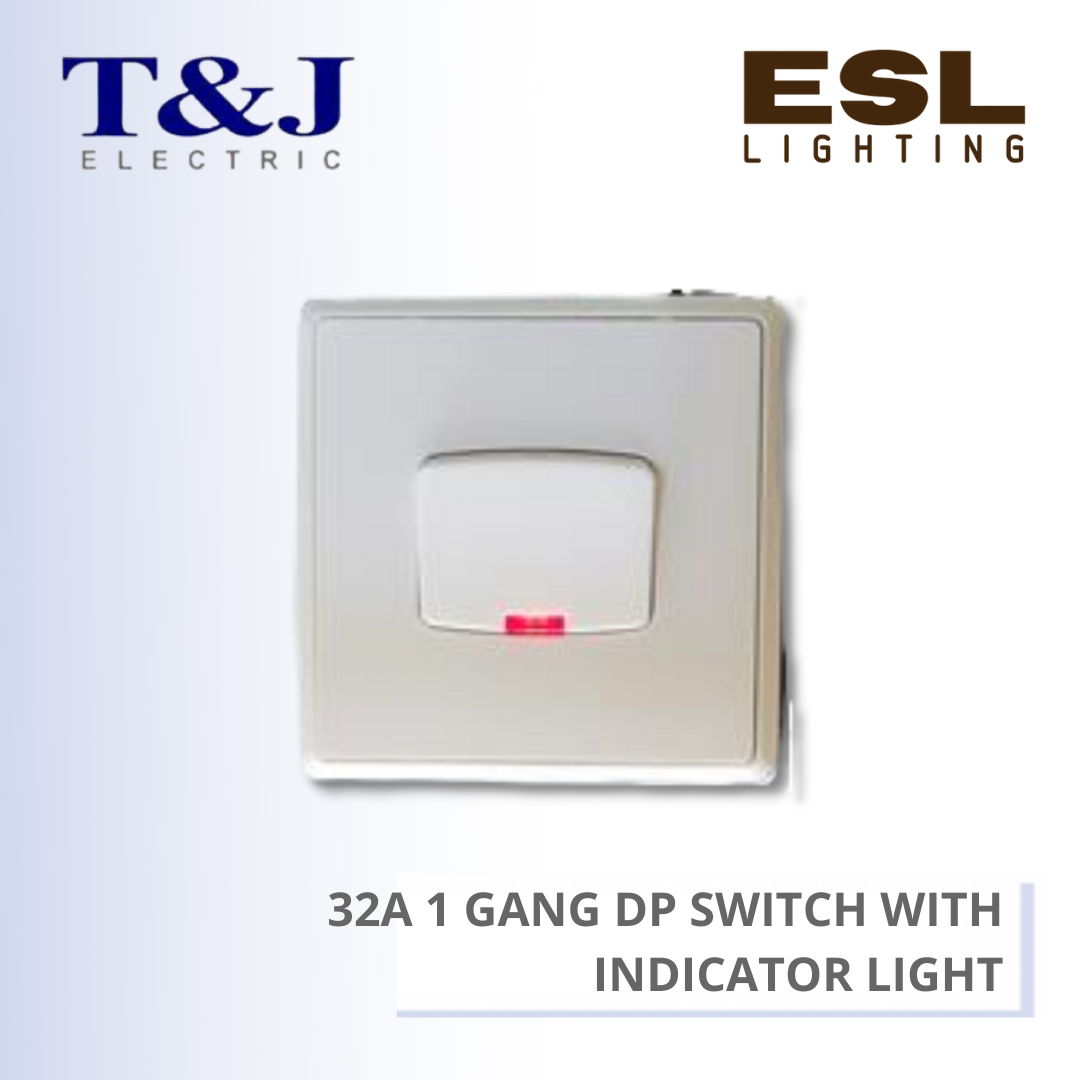 T&J SWITCHES INFINIT SERIES 32A 1 GANG DP SWITCH WITH INDICATOR LIGHT - HC2732L HC2732L-SBL HC2732L-MSB HC2732L-PS7 HC2732L-ST5