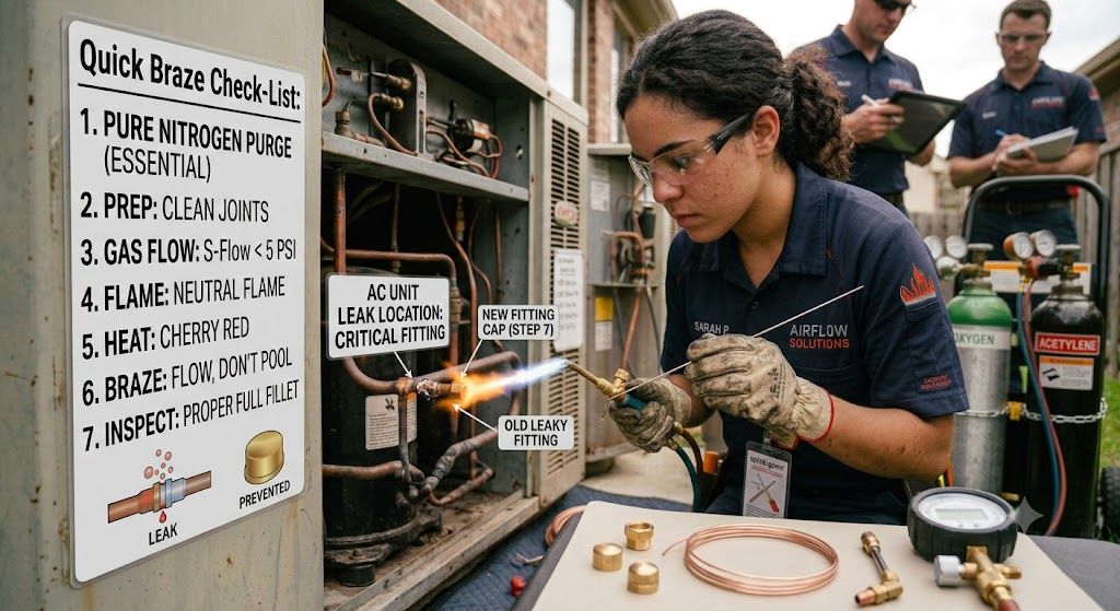 oxy acetylene brazing HVAC leak prevention