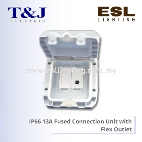 T&J ARMOR SERIES IP66 13A Fused Connection Unit with Flex Outlet - P8223FFO