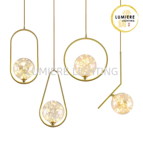 Post Modern Nordic Fairy Light Glass Pendant Light