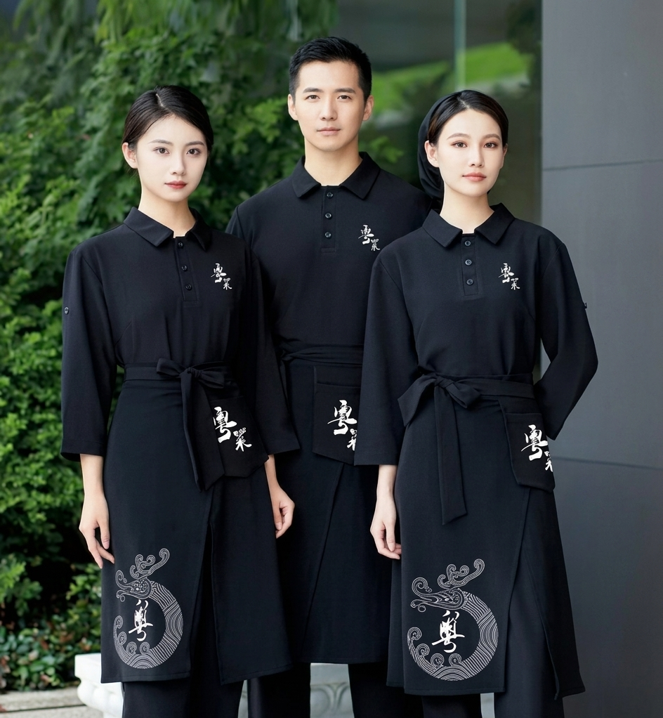 Custom Printed Apron | Stylish Personalized Apron for Restaurant, Caf茅 & Kitchen | Durable Chef & Barista Uniform Apron