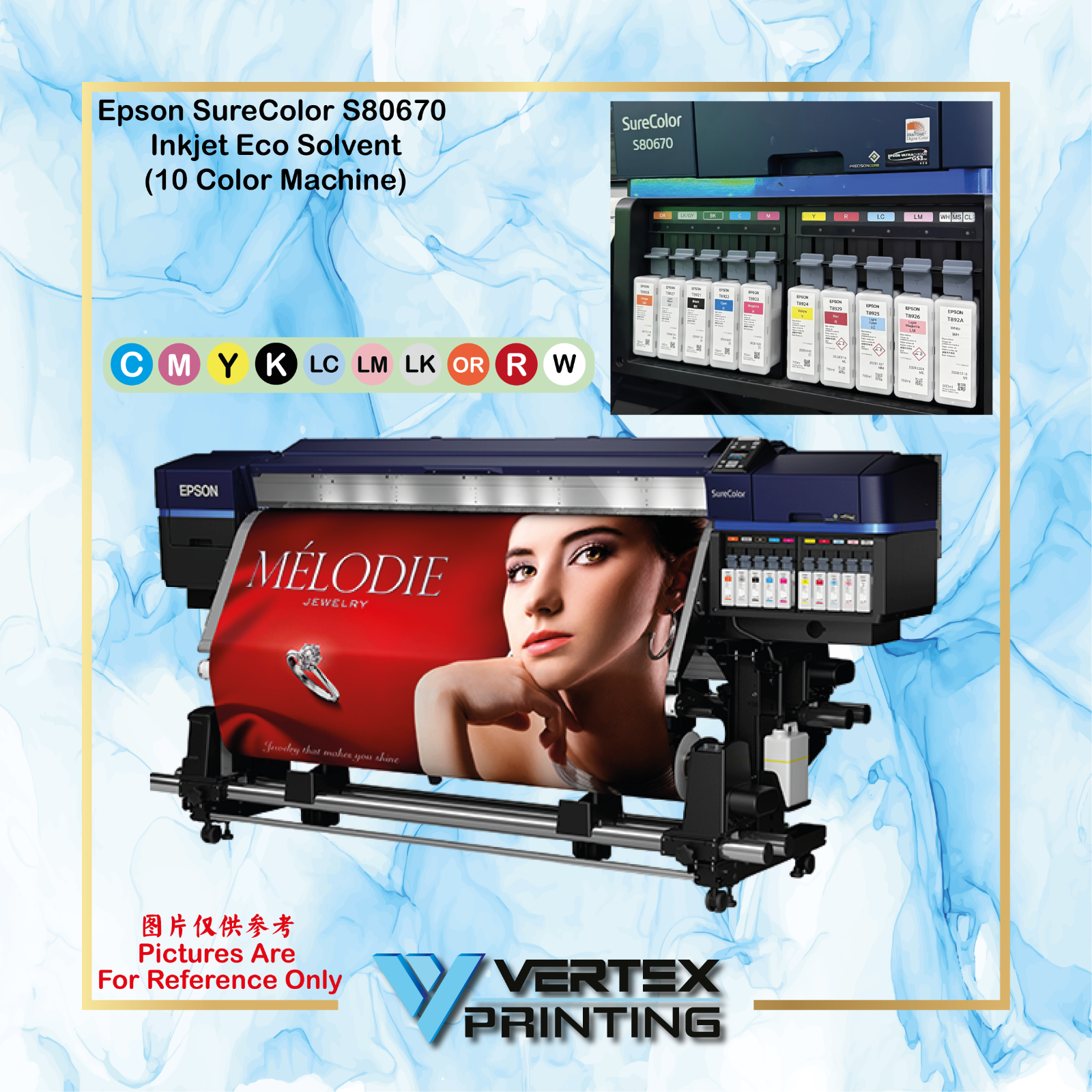 Epson SureColor S80670-Inkjet Eco Solvent (10 Color Machine)