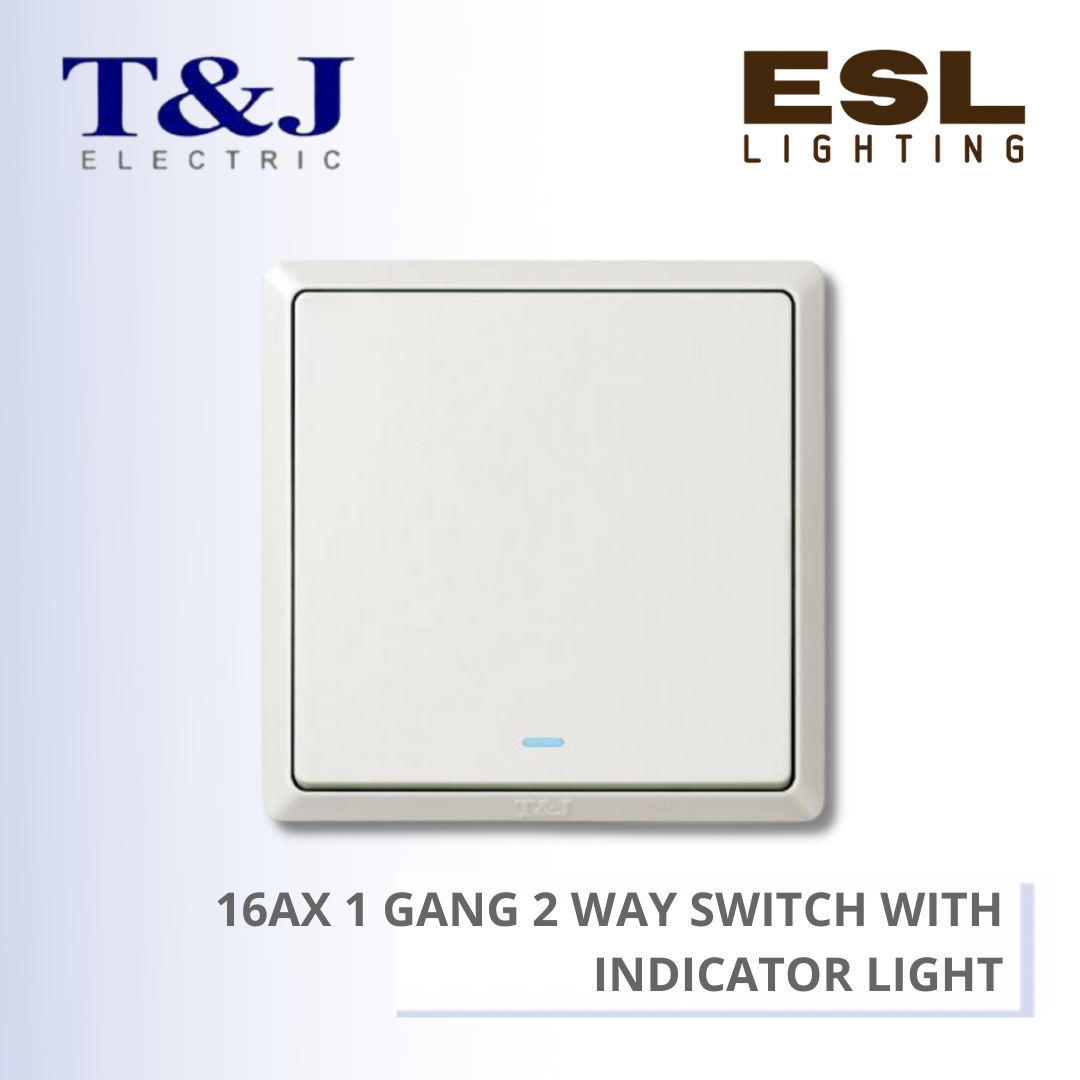 T&J SWITCHES INFINIT SERIES 16AX 1 GANG 2 WAY SWITCH WITH INDICATOR LIGHT - HC2711L-2 HC2711L-2-SBL HC2711L-2-MSB HC2711L-2-PS7 HC2711L-2-ST5