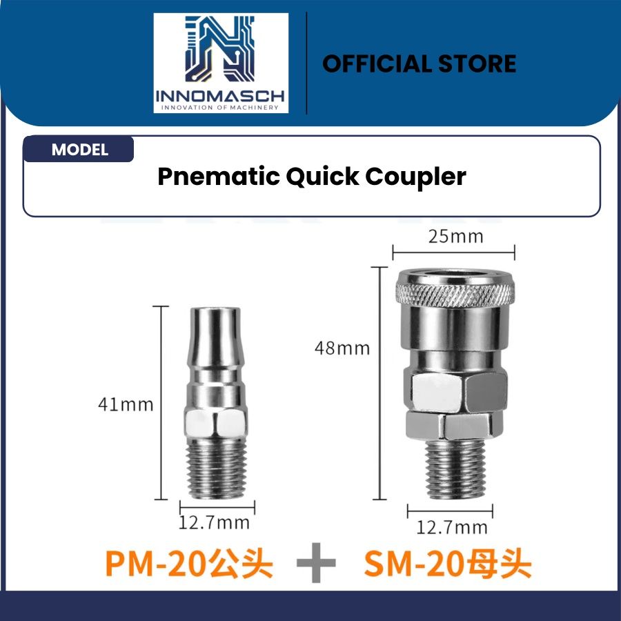 Pneumatic Coupler Male Thread PM+SM