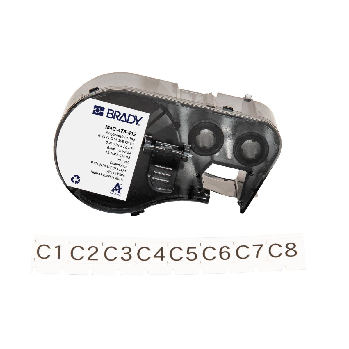 High Tensile Polypropylene Inserts/Tags with Ribbon for M4 M5 Printers