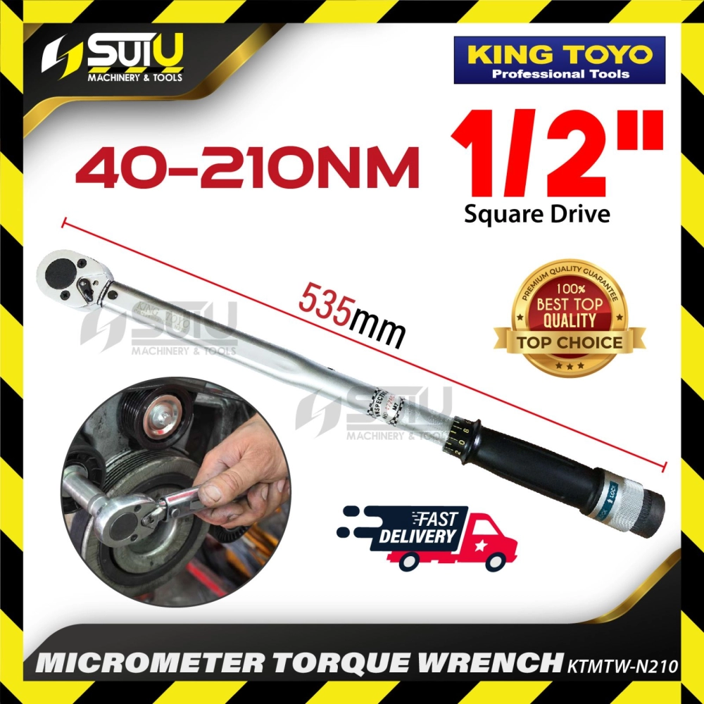 KING TOYO KTMTW-N210 40-210NM 535MM 1/2" Automatic Micrometer Torque Wrench