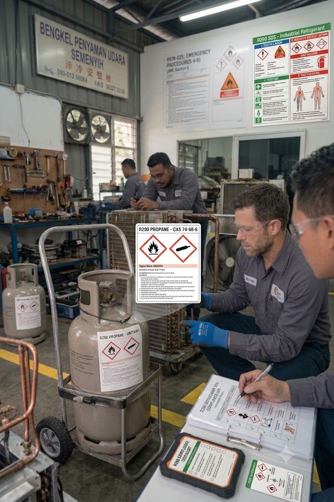 R290 SDS labeling and identification