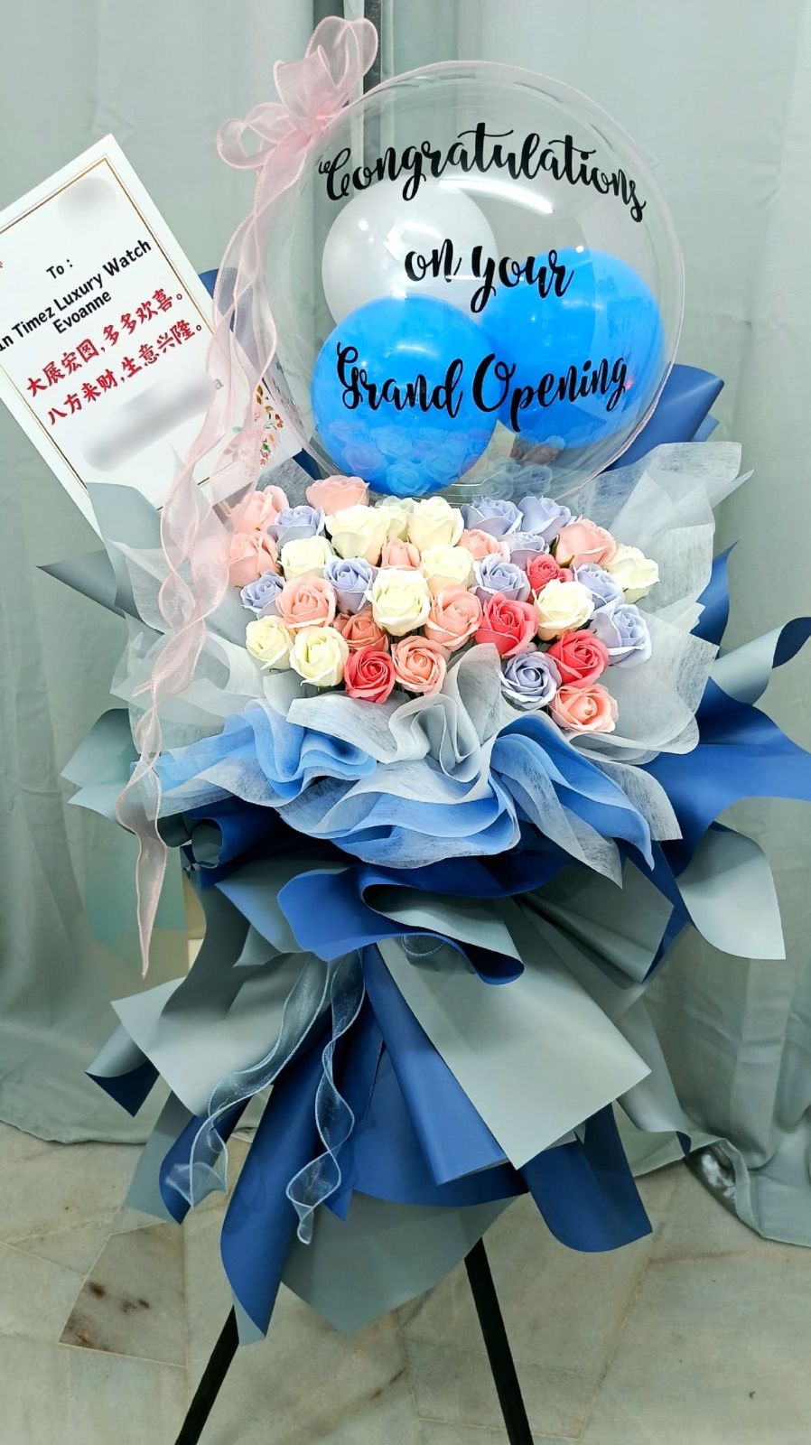 Opening soap flower stand