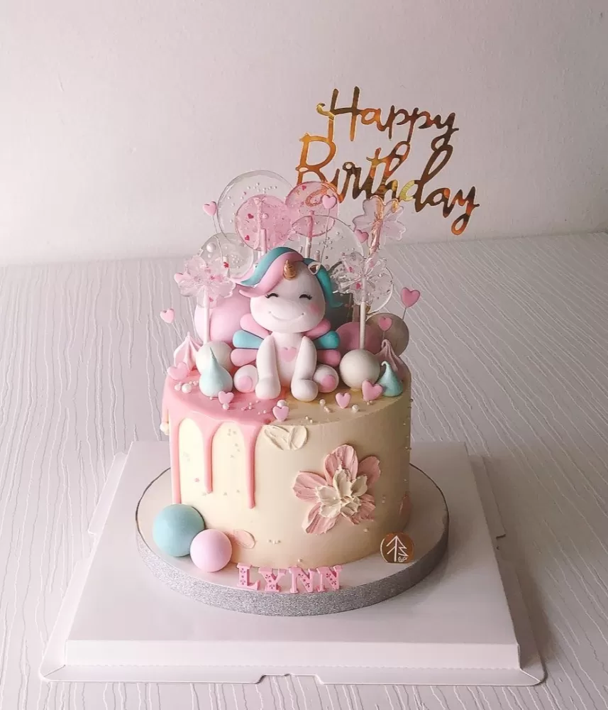 Pink Blue Unicorn Cake
