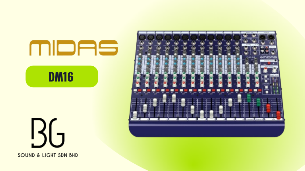 Midas DM16 – 16-Input Analog Live & Studio Mixer With Midas Microphone ...