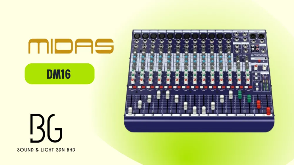 Midas DM16 – 16-Input Analog Live & Studio Mixer With Midas Microphone ...