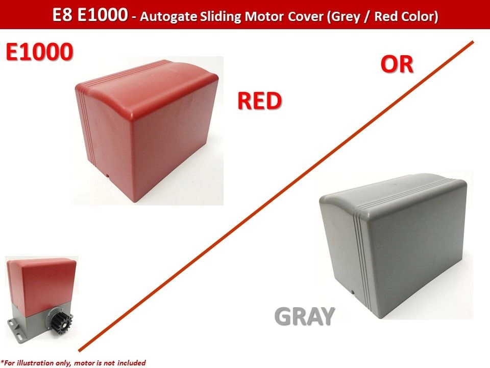 Autogate Sliding Motor Cover for E8 E1000 - Red / Grey Color