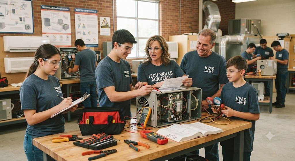 HVAC repair workshop