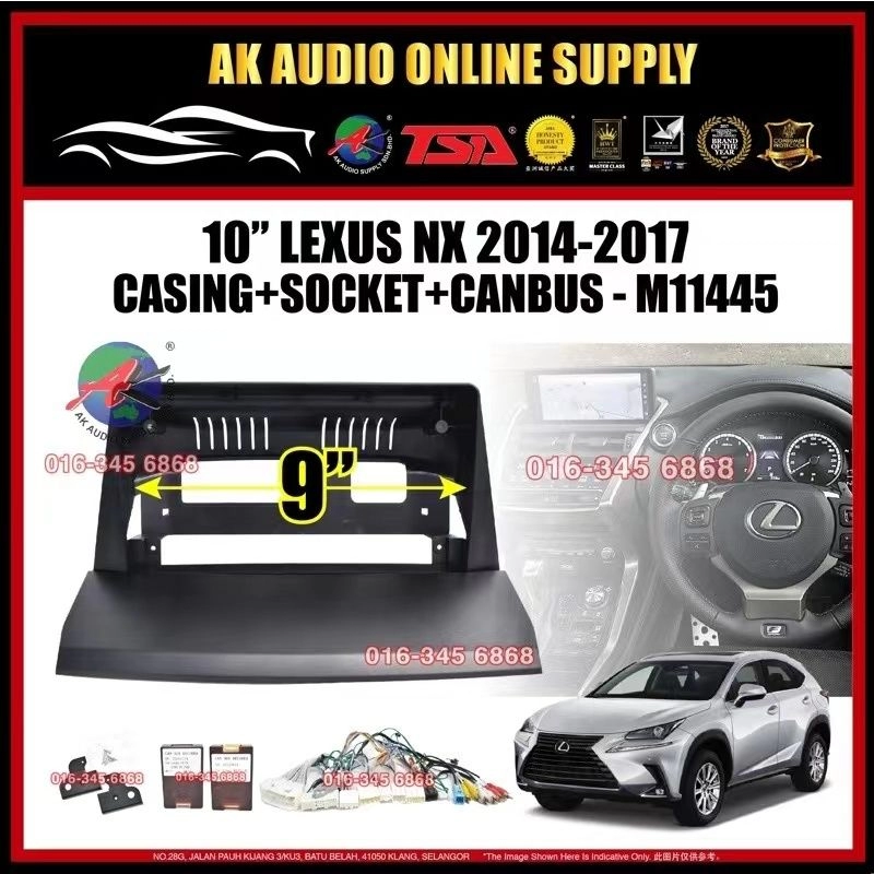 Lexus NX 2014 - 2017 Android Player 9" inch Casing + Socket - M11445