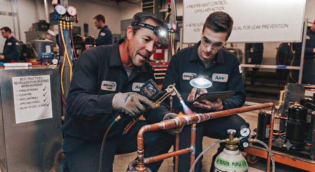 copper pipe brazing refrigeration maintenance best practices