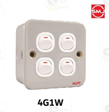 Mind 2K704-1W 4 Gang 1 Way Metalclad Switch 