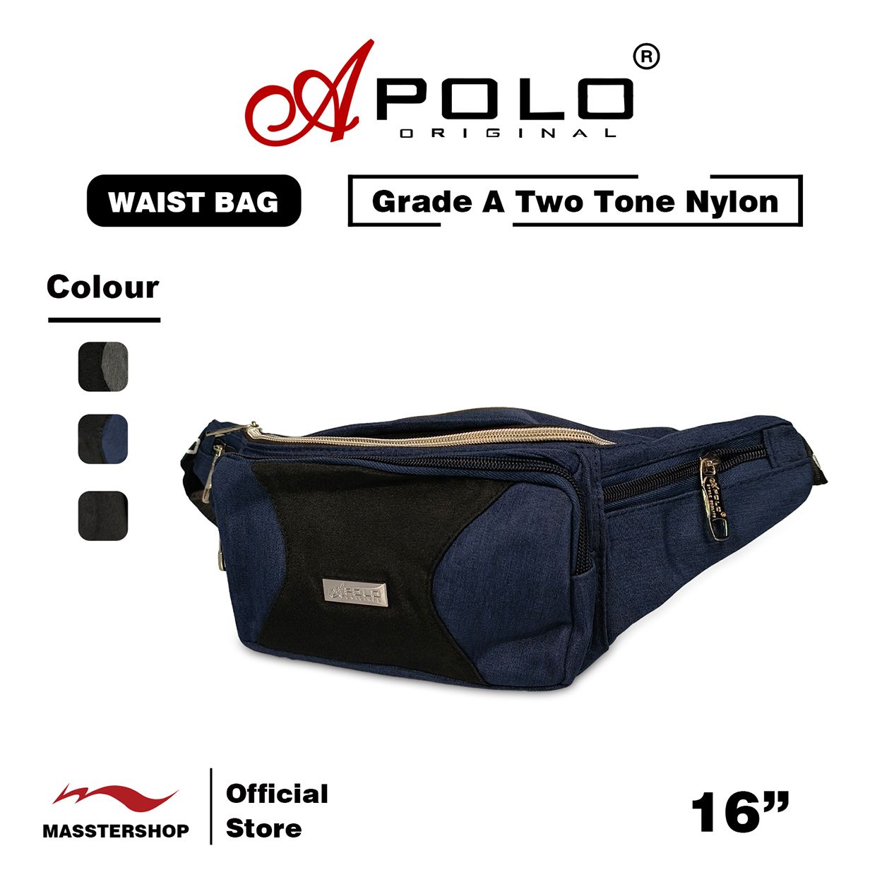 APOLO Waist Bag / Sling Bag / Crossbody Bag / Chest Bag (Grade A Two Tone Nylon) 36564W