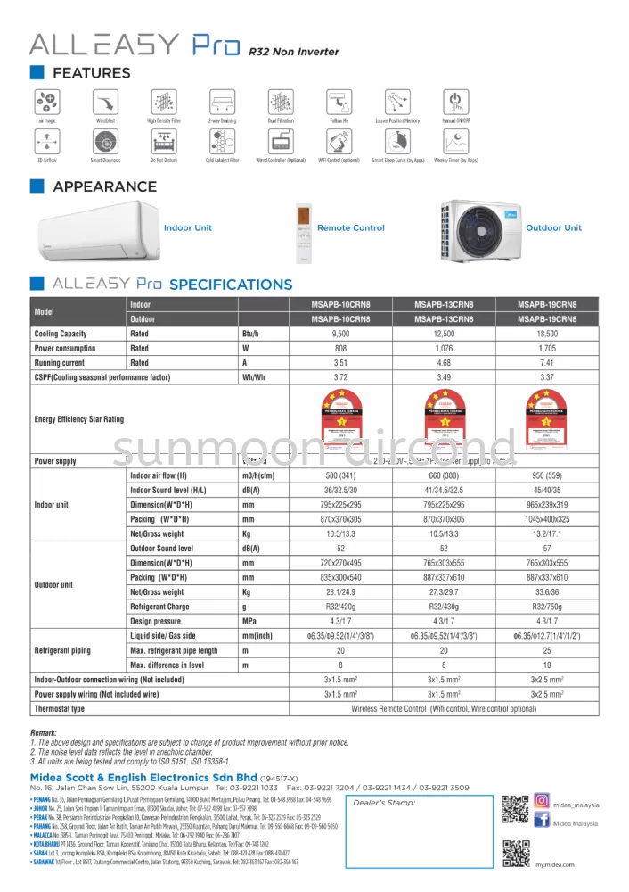 RESIDENTIAL MIDEA AIRCOND NON-INVERTER 1.0HP (MSAPB-10CRN8) ALL EASY PRO - RAWANG, SELAYANG